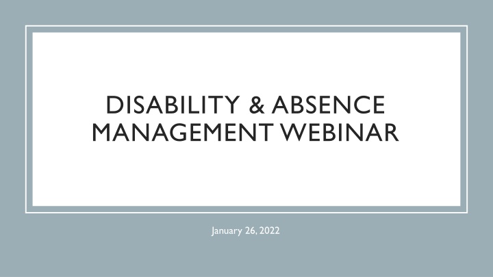 disability absence management webinar