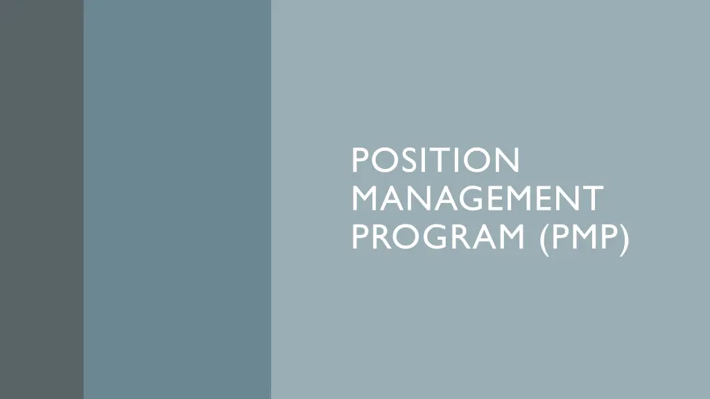 position management program pmp