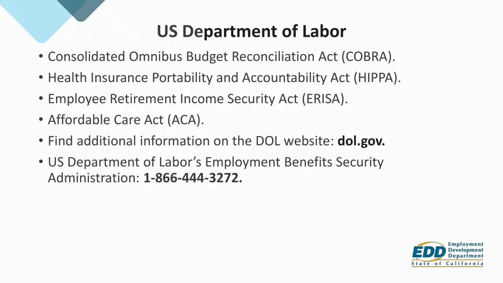 us department of labor