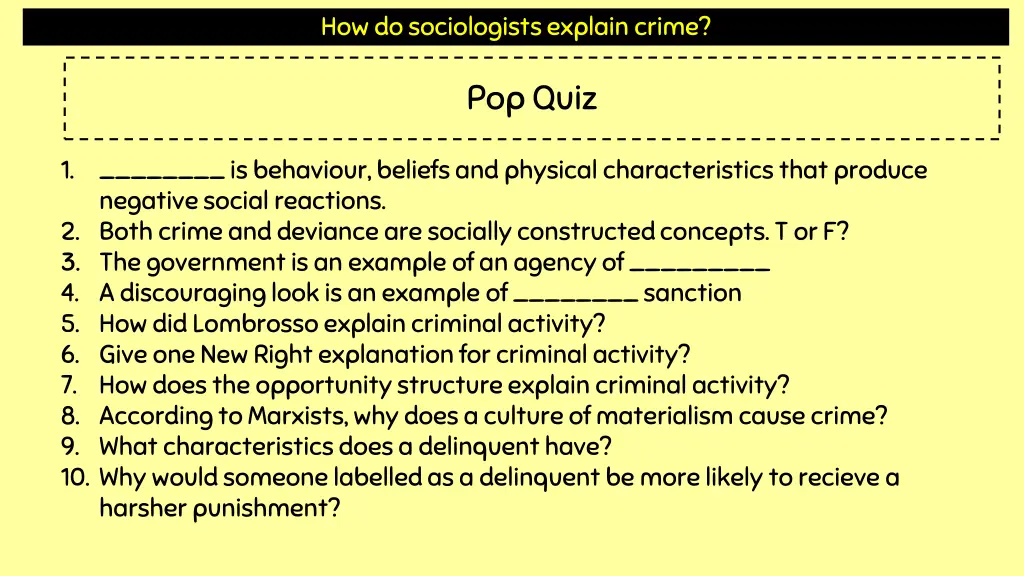 how do sociologists explain crime 1