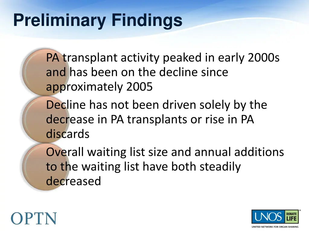 preliminary findings