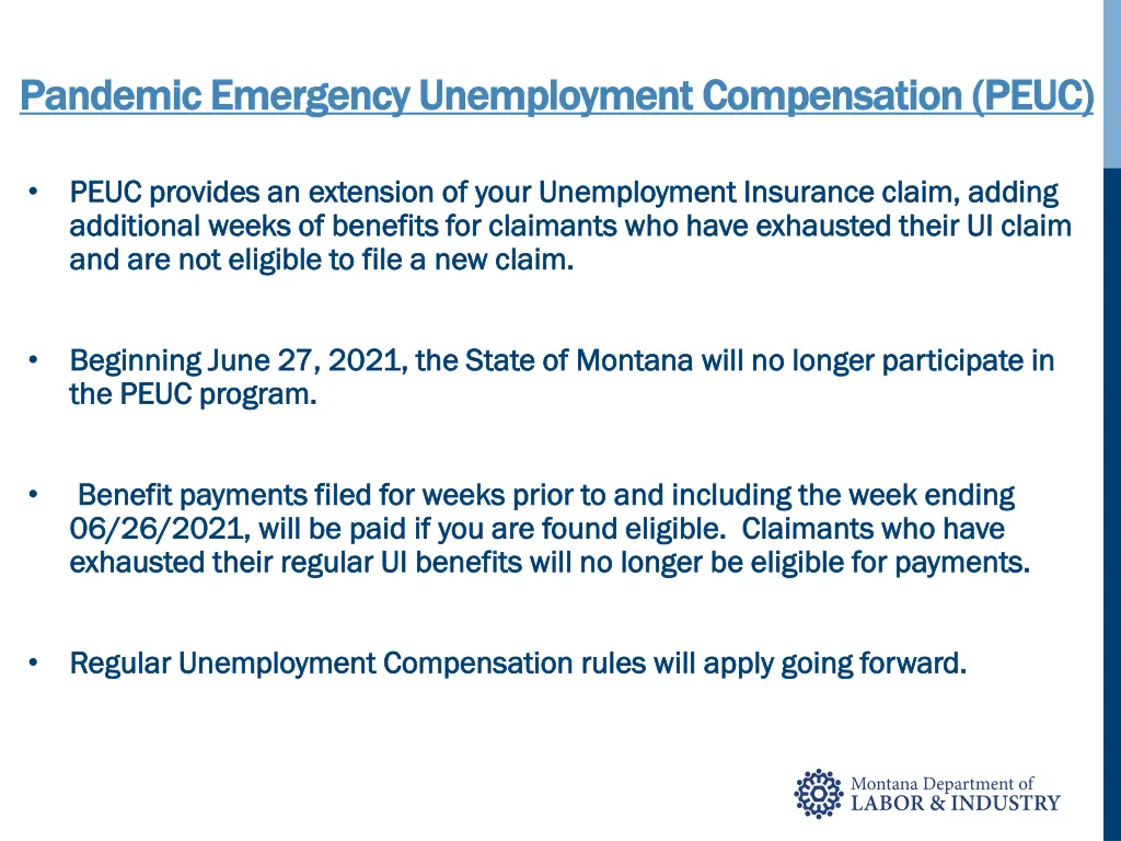 pandemic emergency unemployment compensation peuc