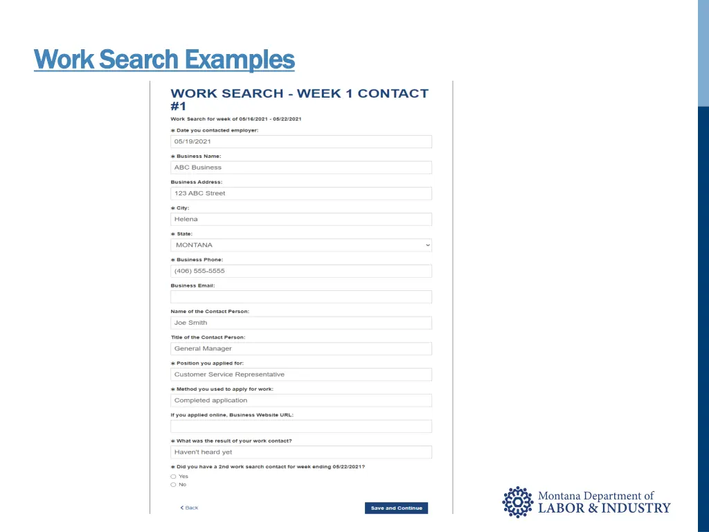 work search examples work search examples