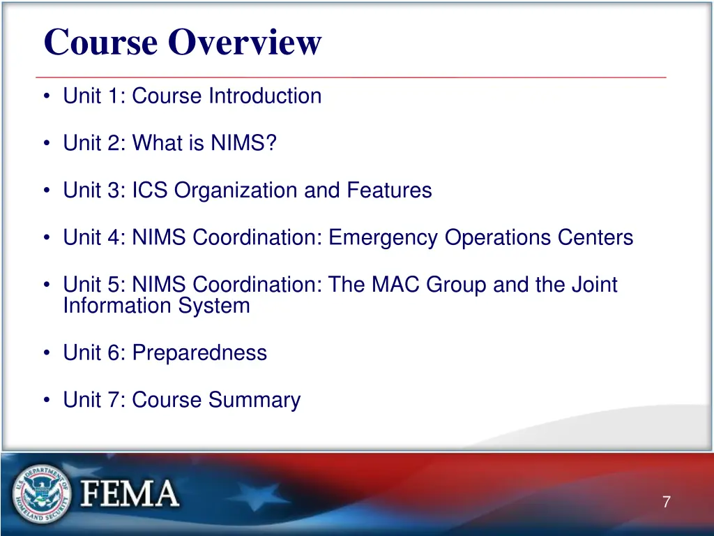 course overview