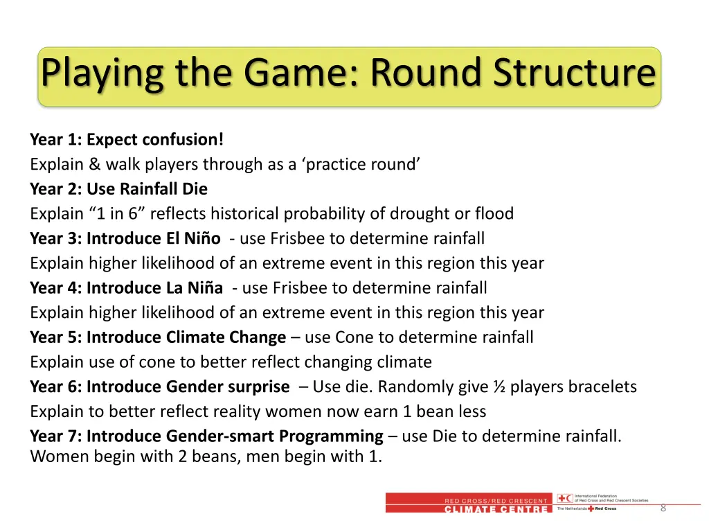 playing the game round structure