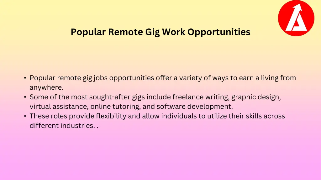 popular remote gig work opportunities