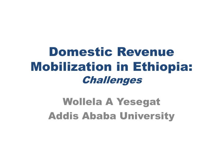 domestic revenue mobilization in ethiopia