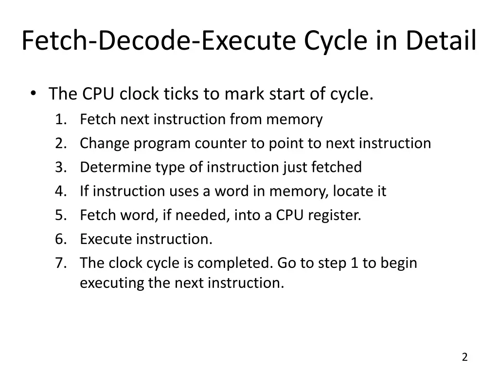 fetch decode execute cycle in detail