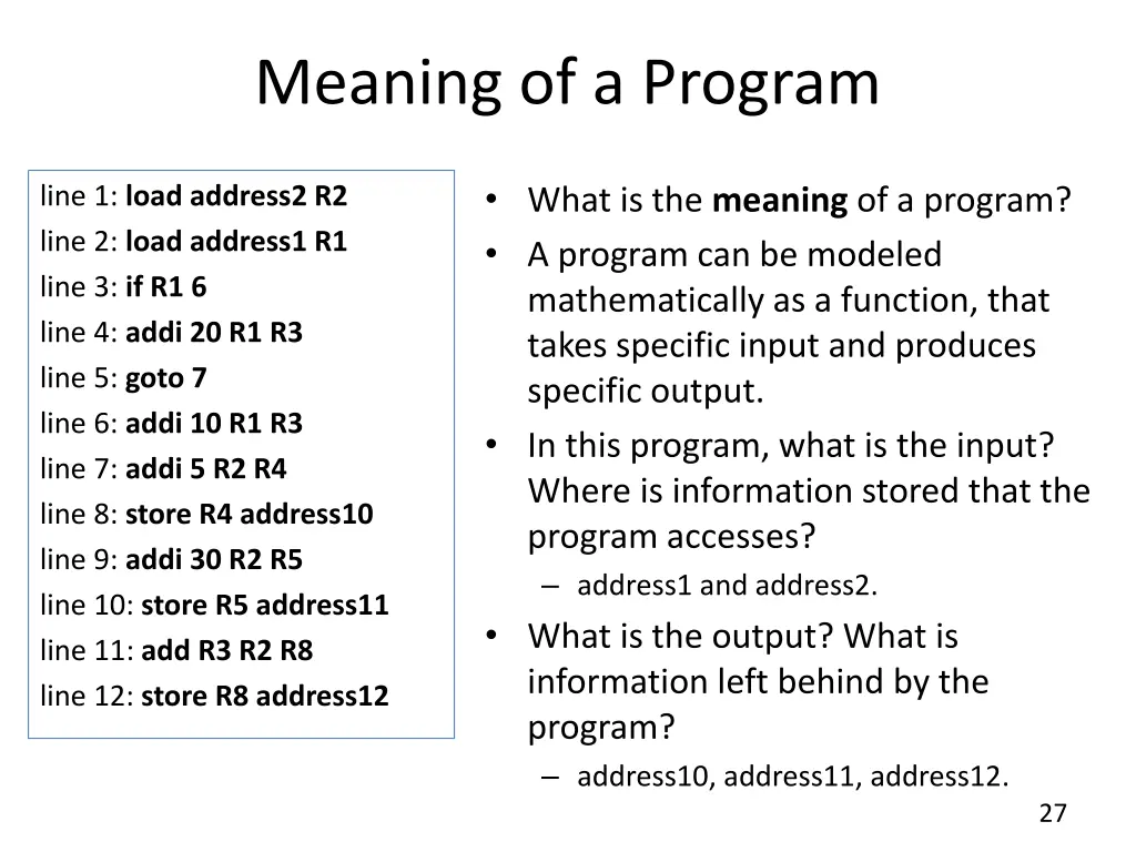 meaning of a program 1