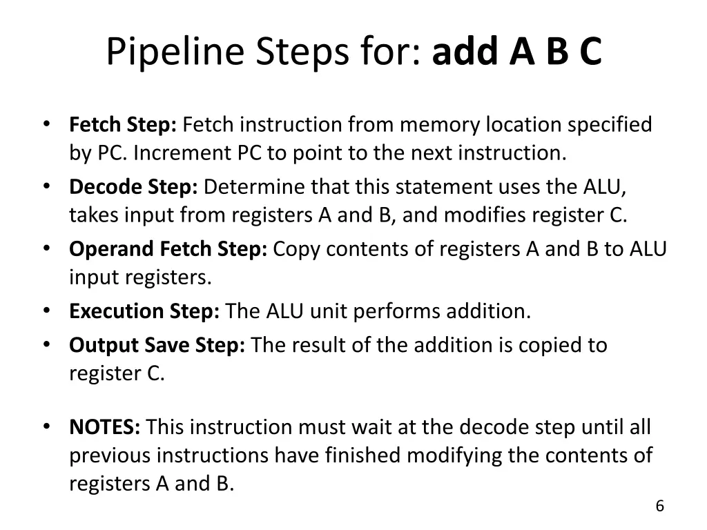 pipeline steps for add a b c 1