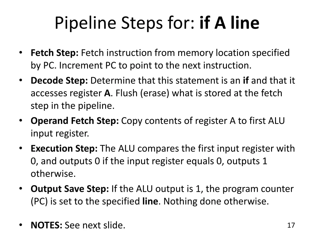 pipeline steps for if a line 1