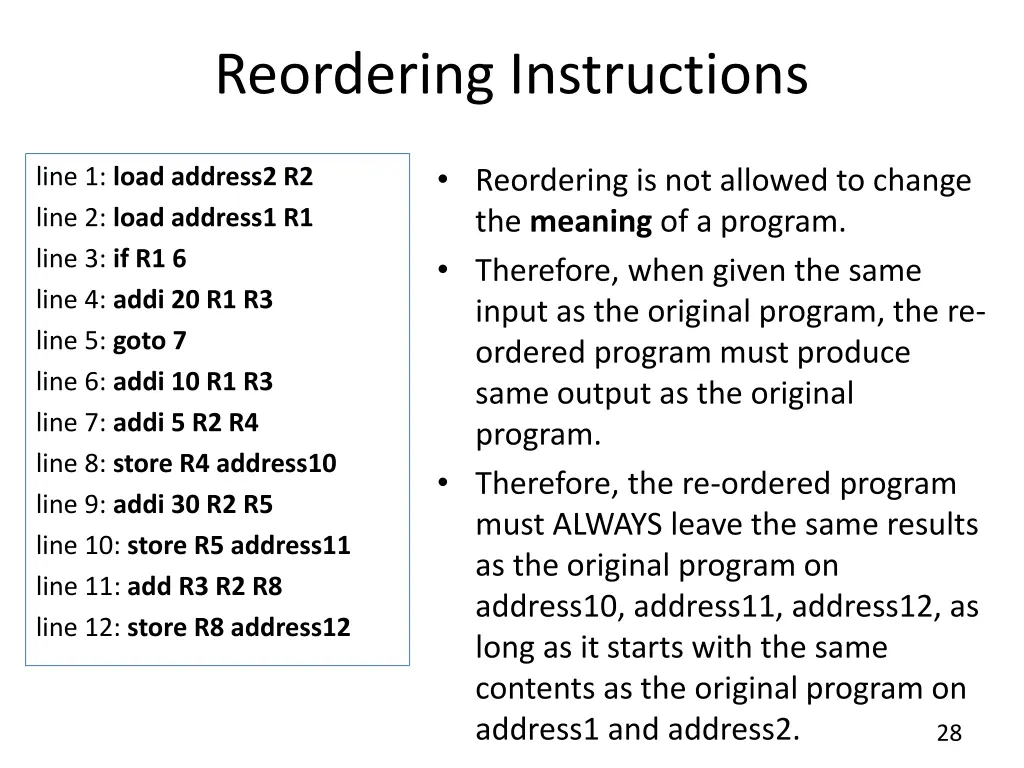 reordering instructions 1