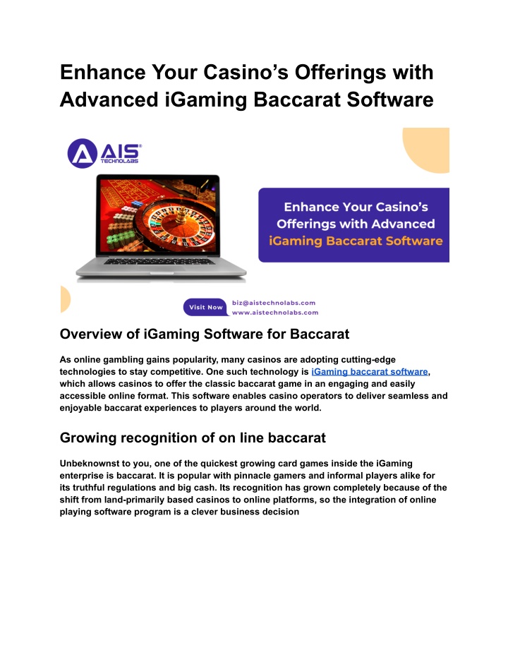 enhance your casino s offerings with advanced