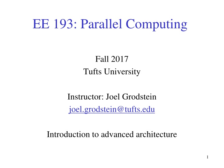 ee 193 parallel computing