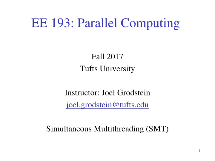 ee 193 parallel computing