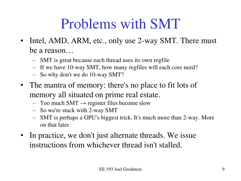 problems with smt 1