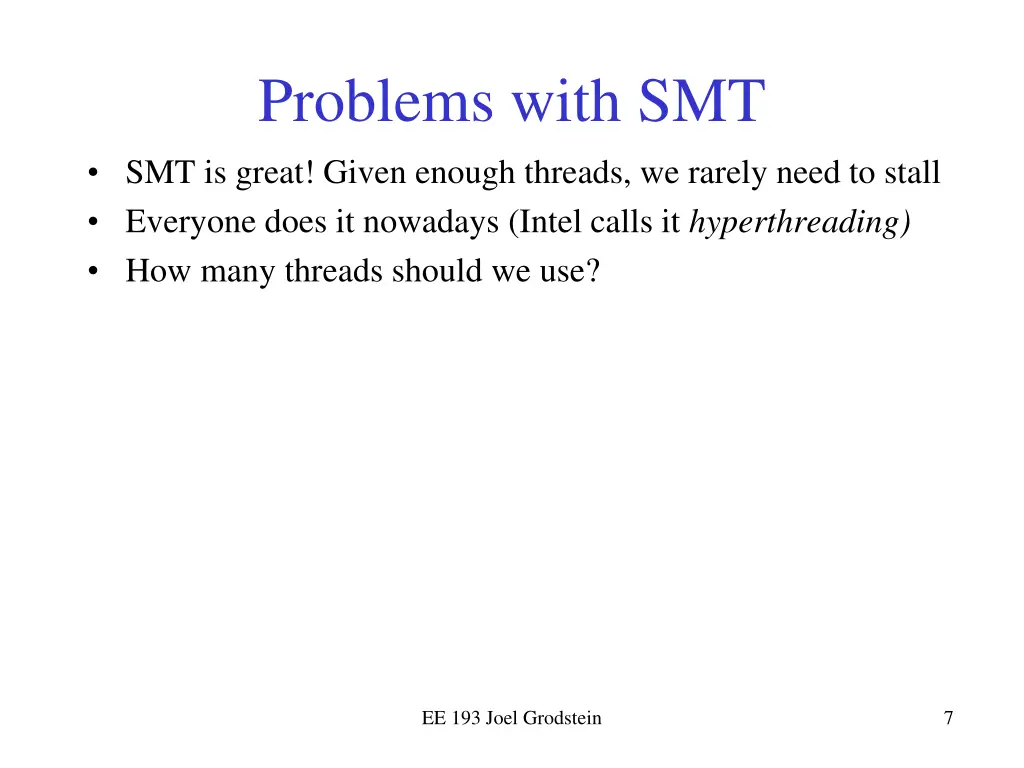 problems with smt