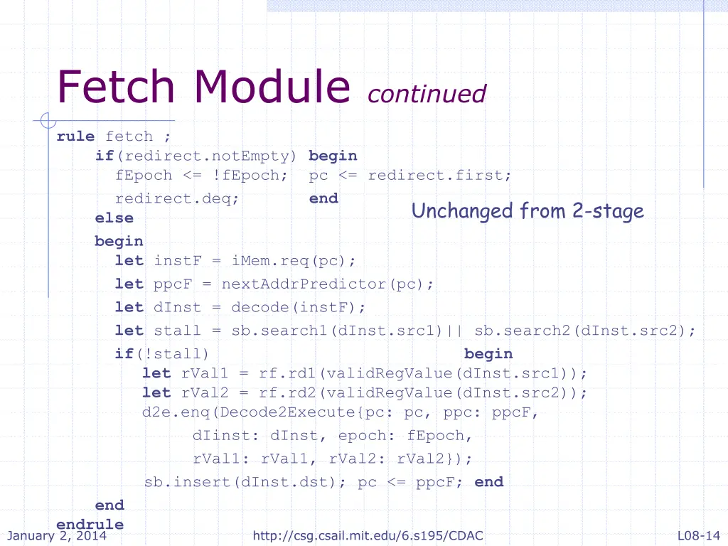 fetch module continued