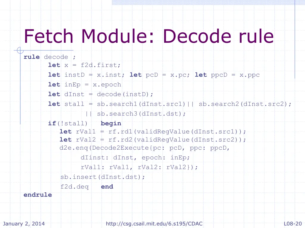 fetch module decode rule