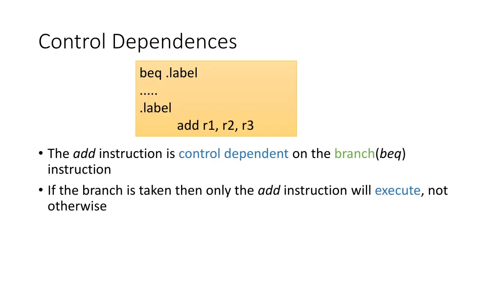 control dependences