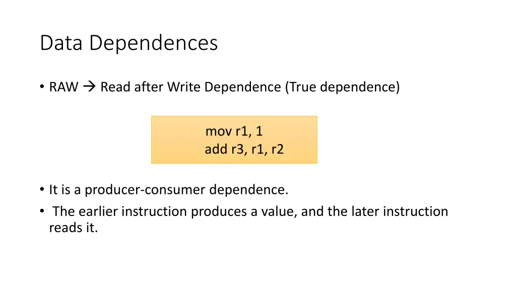 data dependences