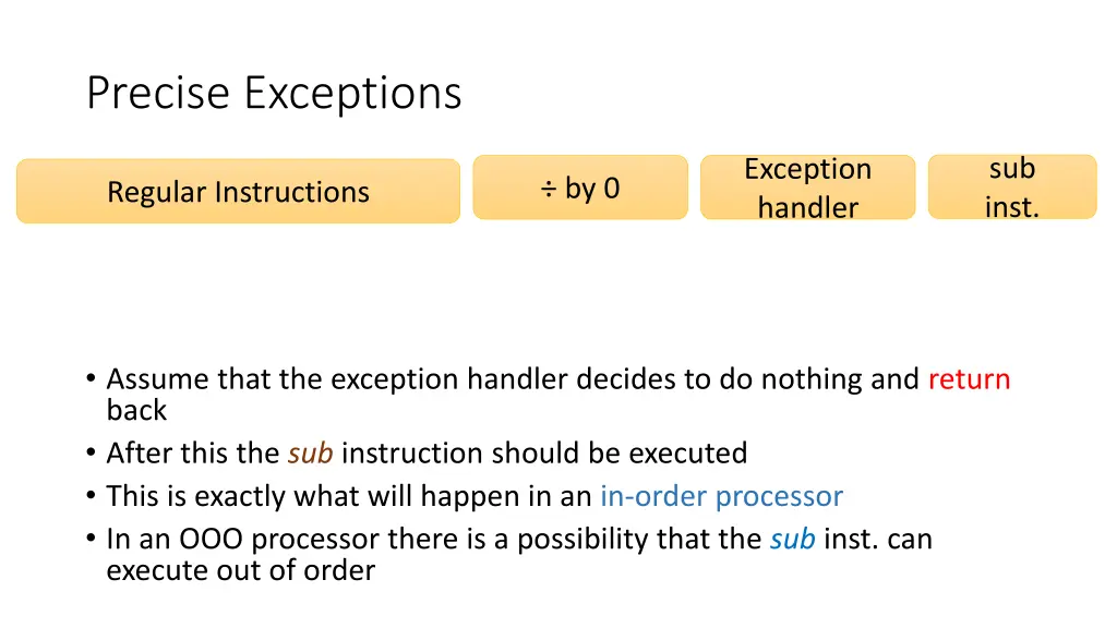 precise exceptions