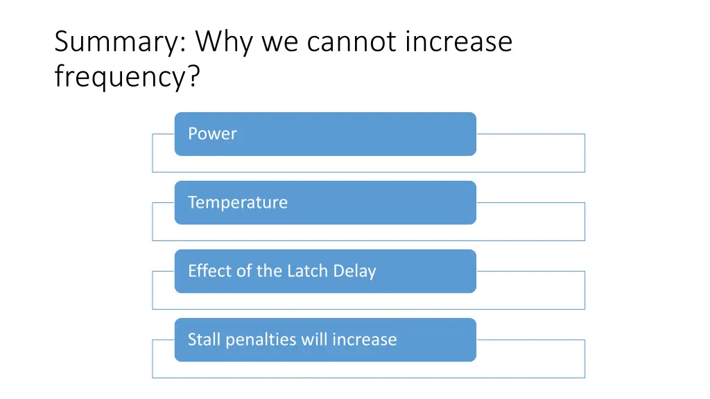 summary why we cannot increase frequency