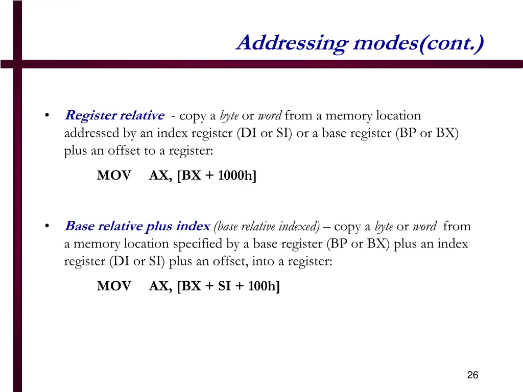 addressing modes cont 1