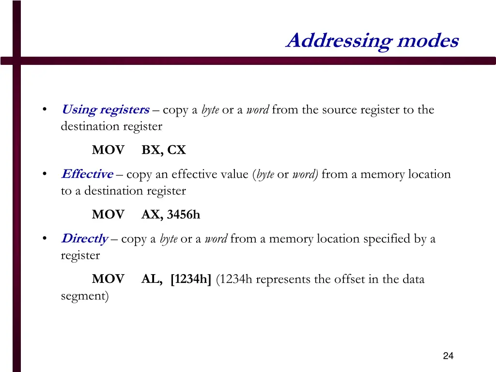 addressing modes