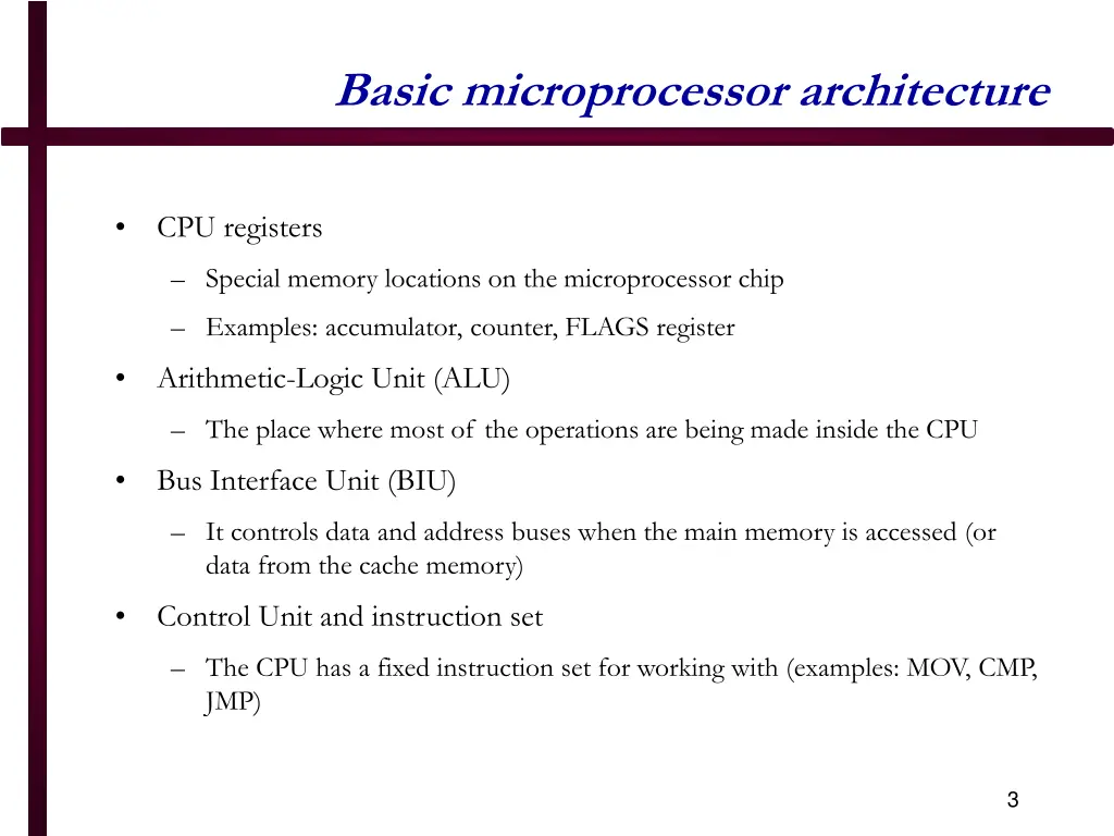 basic microprocessor architecture