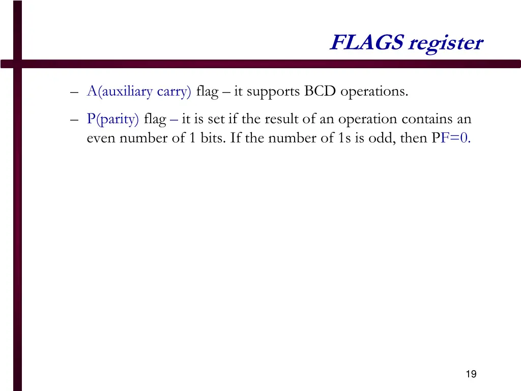 flags register 3