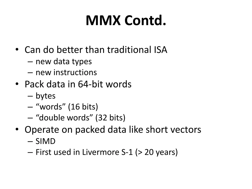 mmx contd