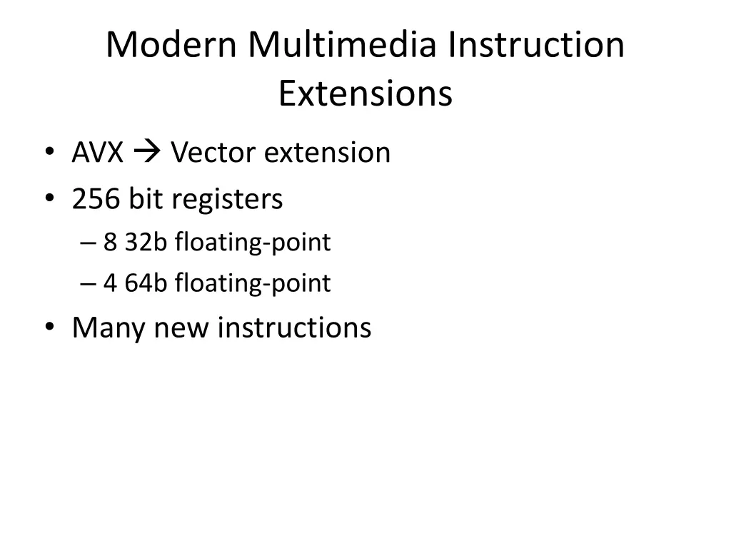 modern multimedia instruction extensions