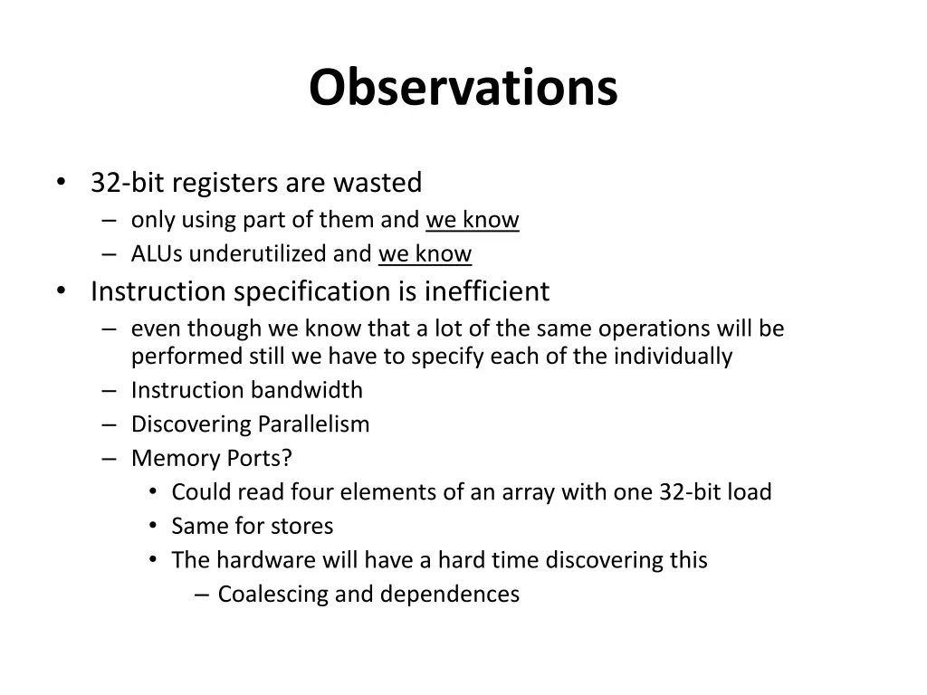 observations