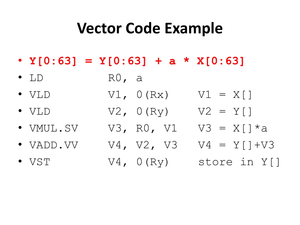 vector code example