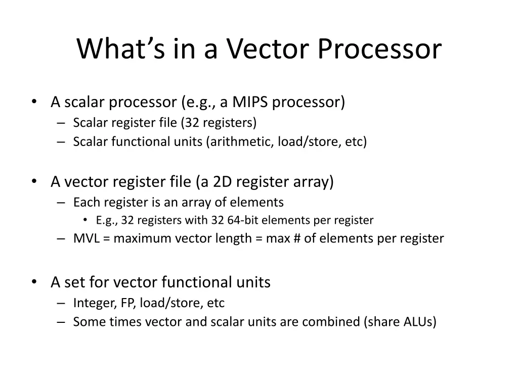 what s in a vector processor