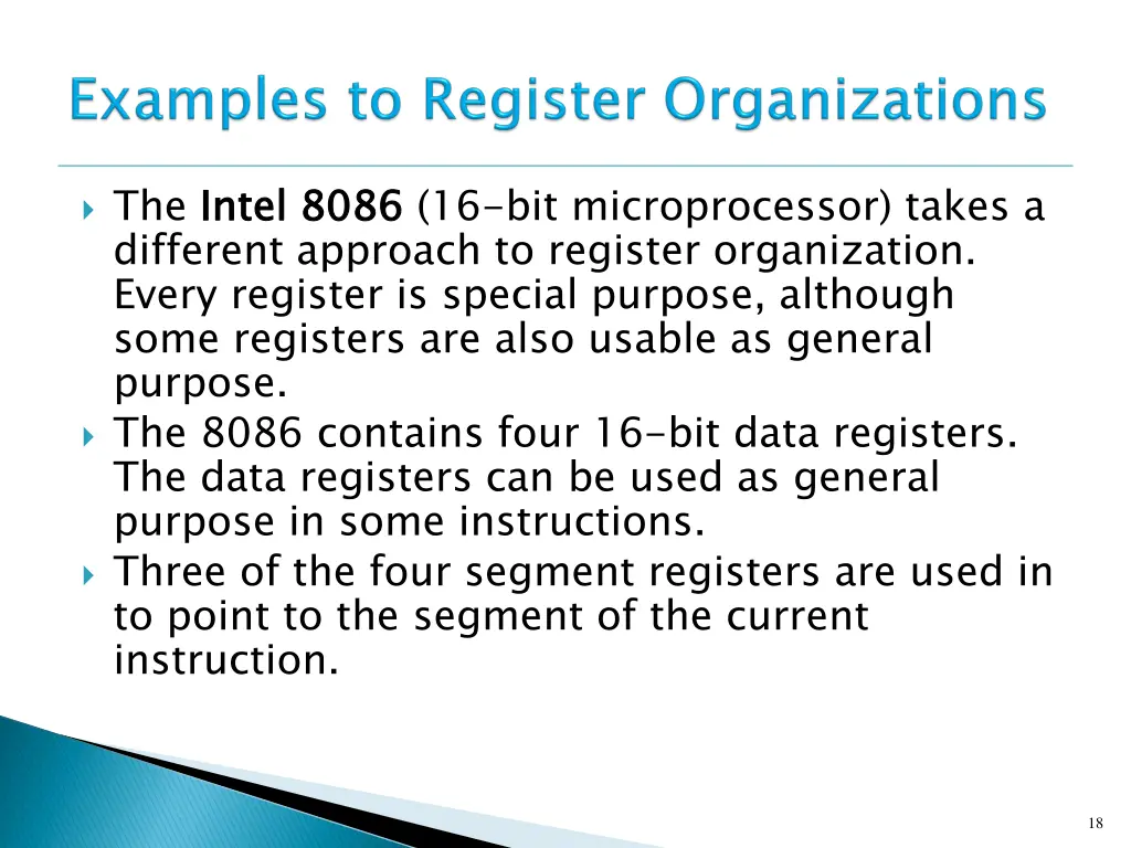 the intel 8086 different approach to register