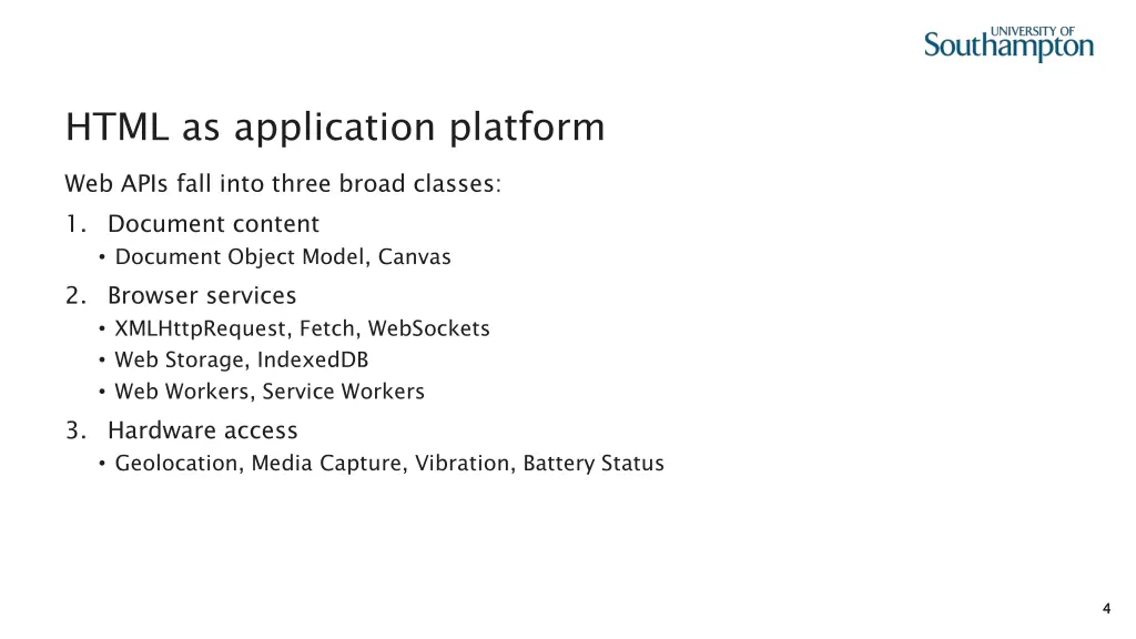 html as application platform