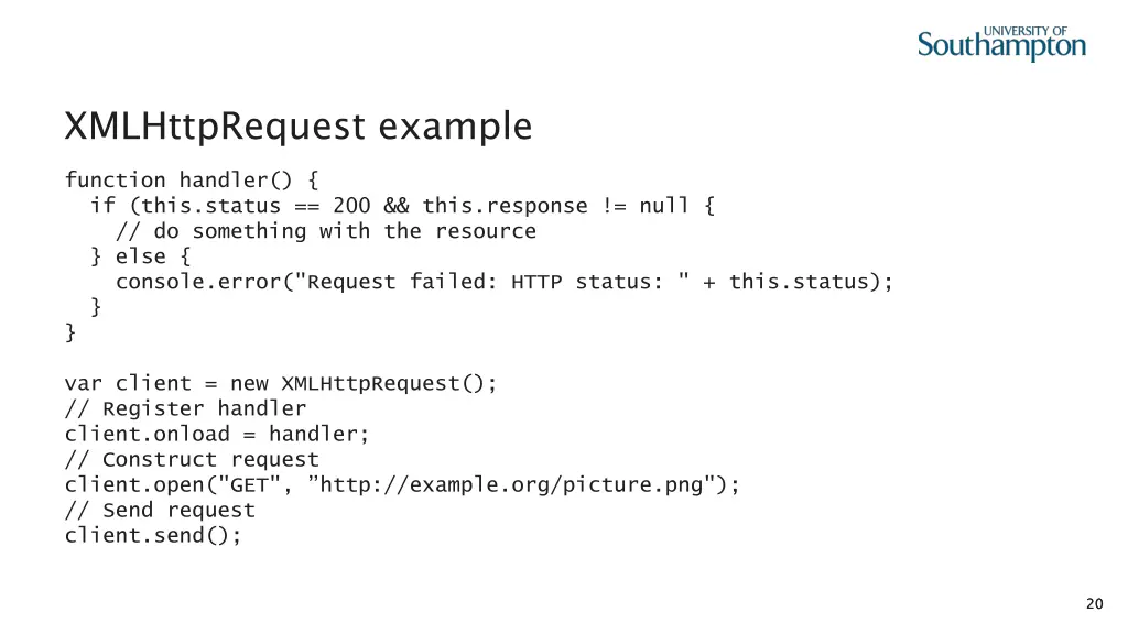 xmlhttprequest example