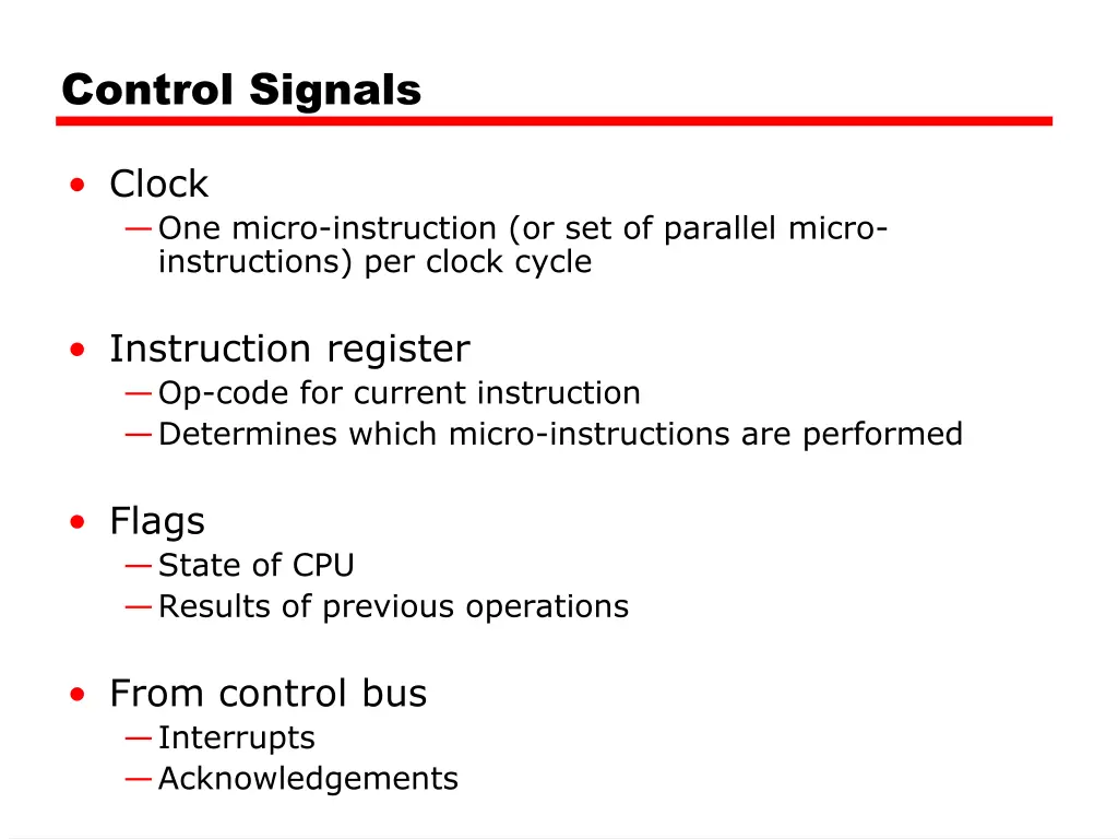 control signals