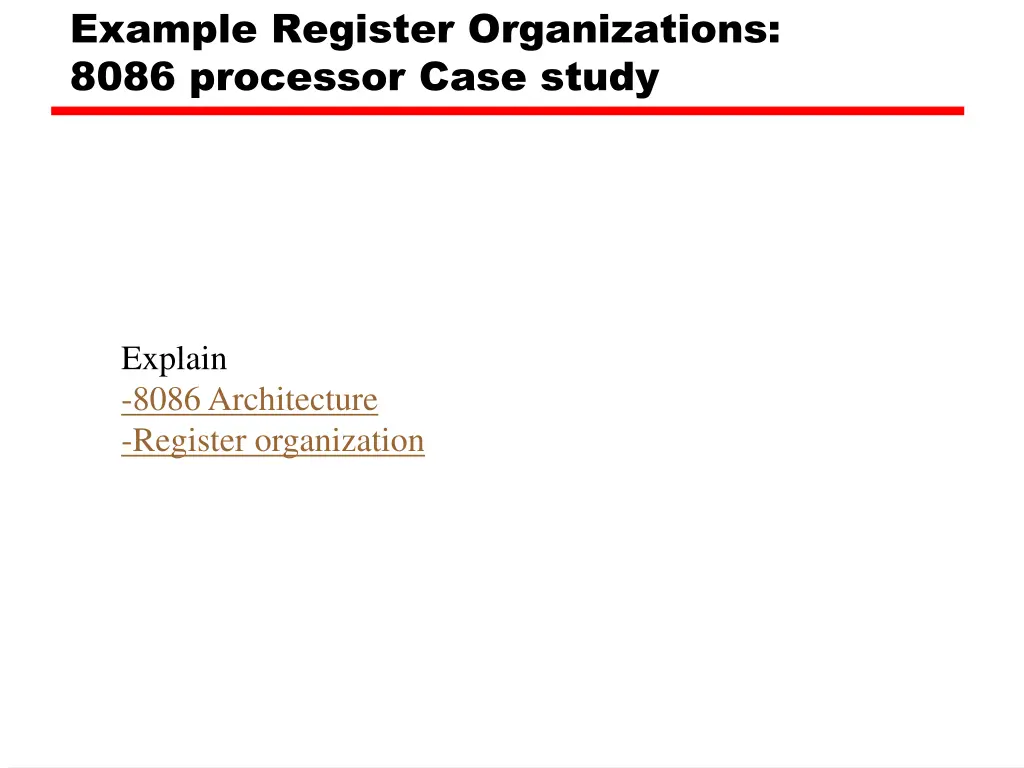 example register organizations 8086 processor