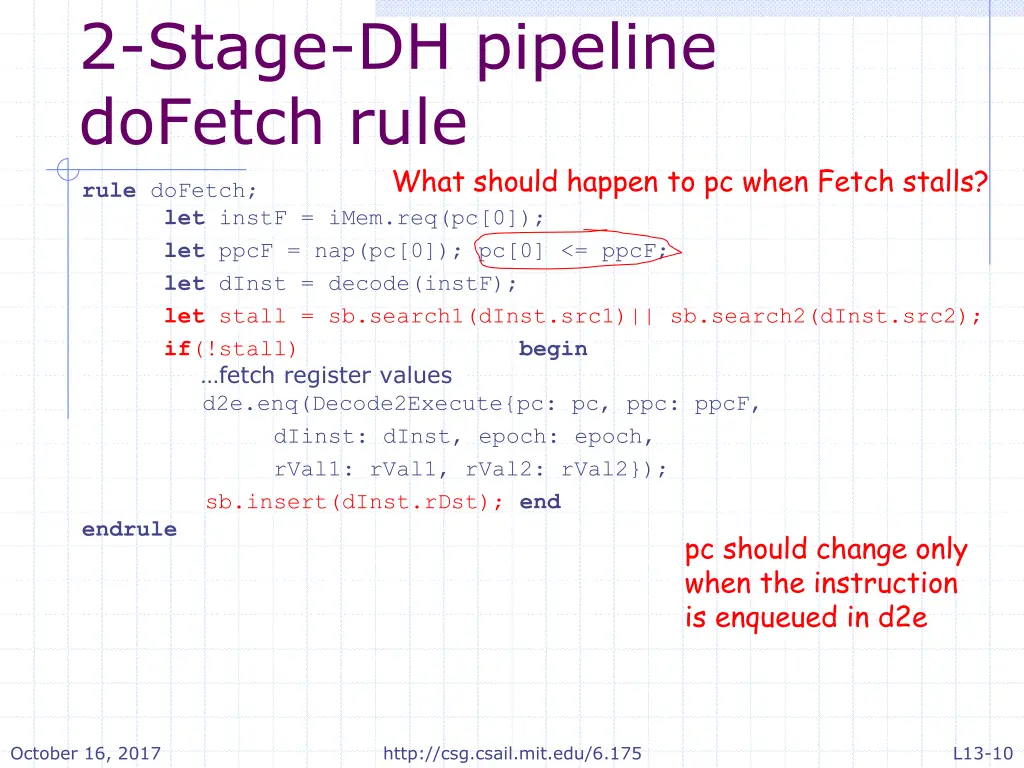 2 stage dh pipeline dofetch rule what should