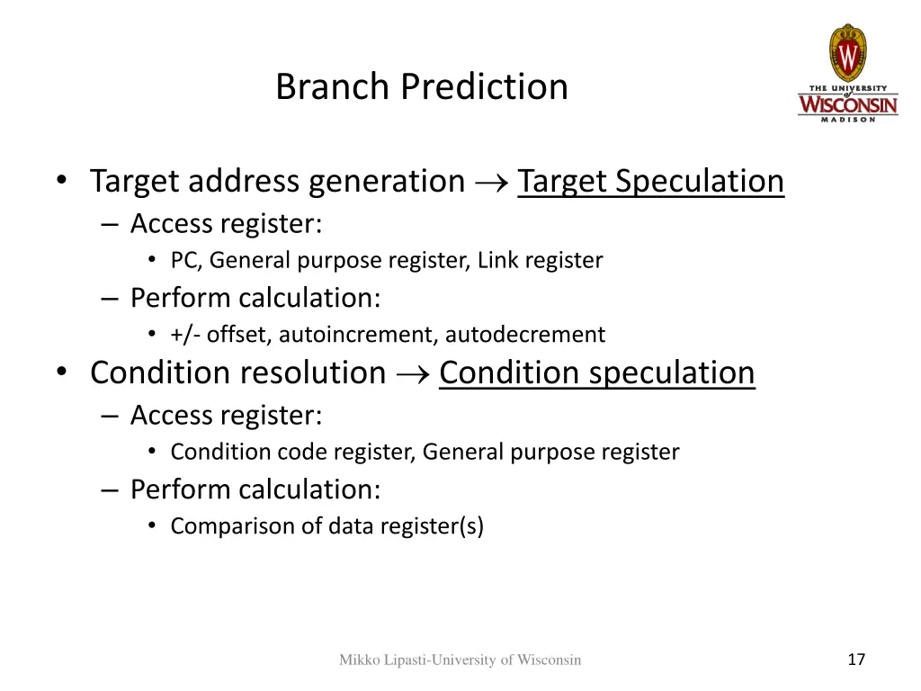 branch prediction 1