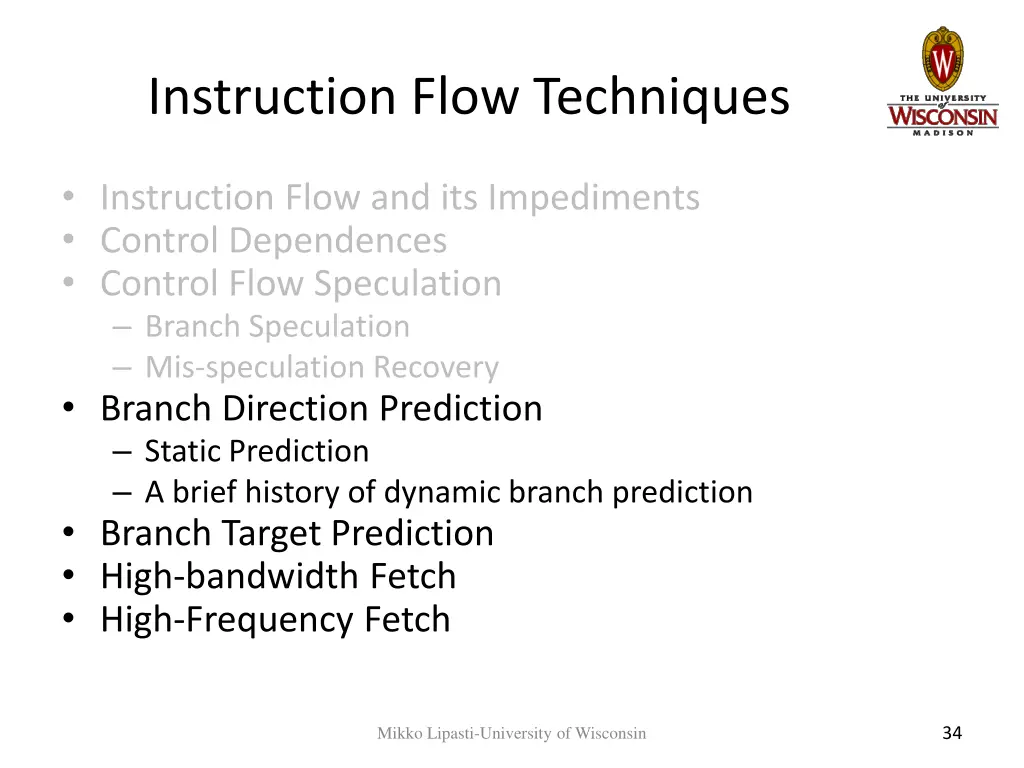 instruction flow techniques 1