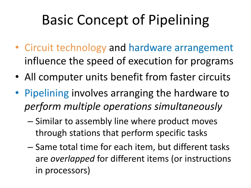 basic concept of pipelining