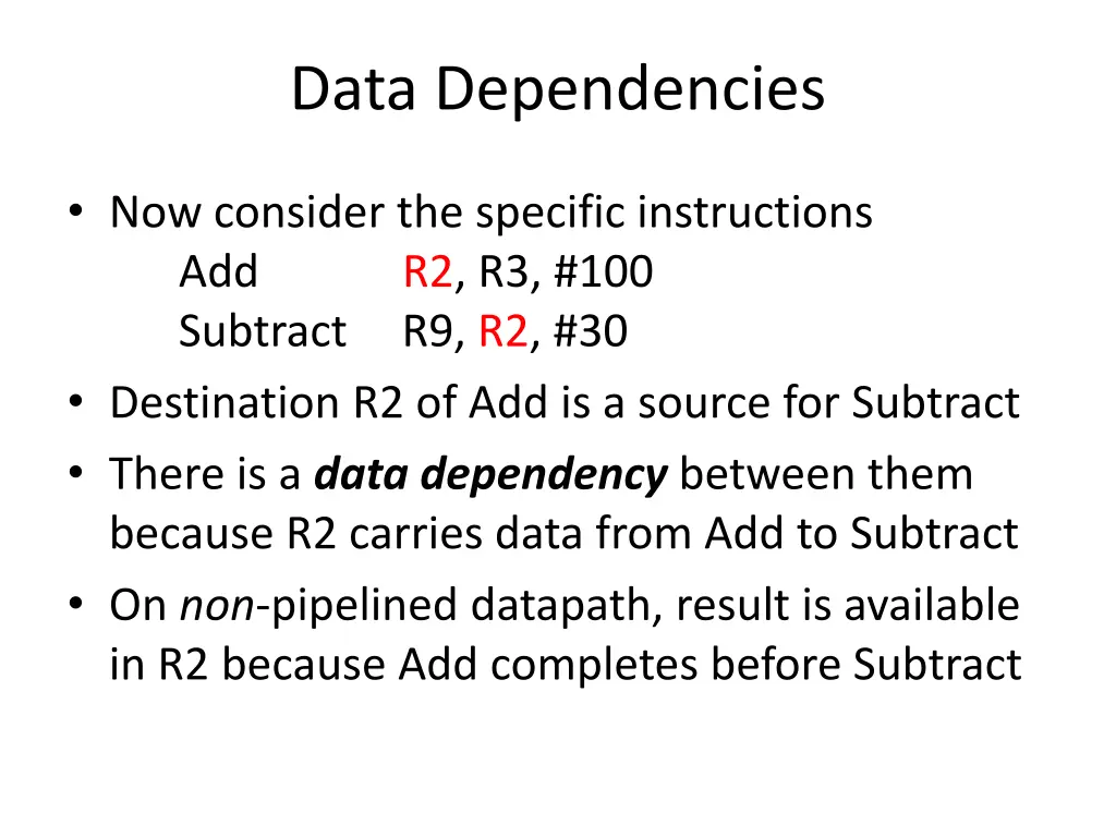 data dependencies