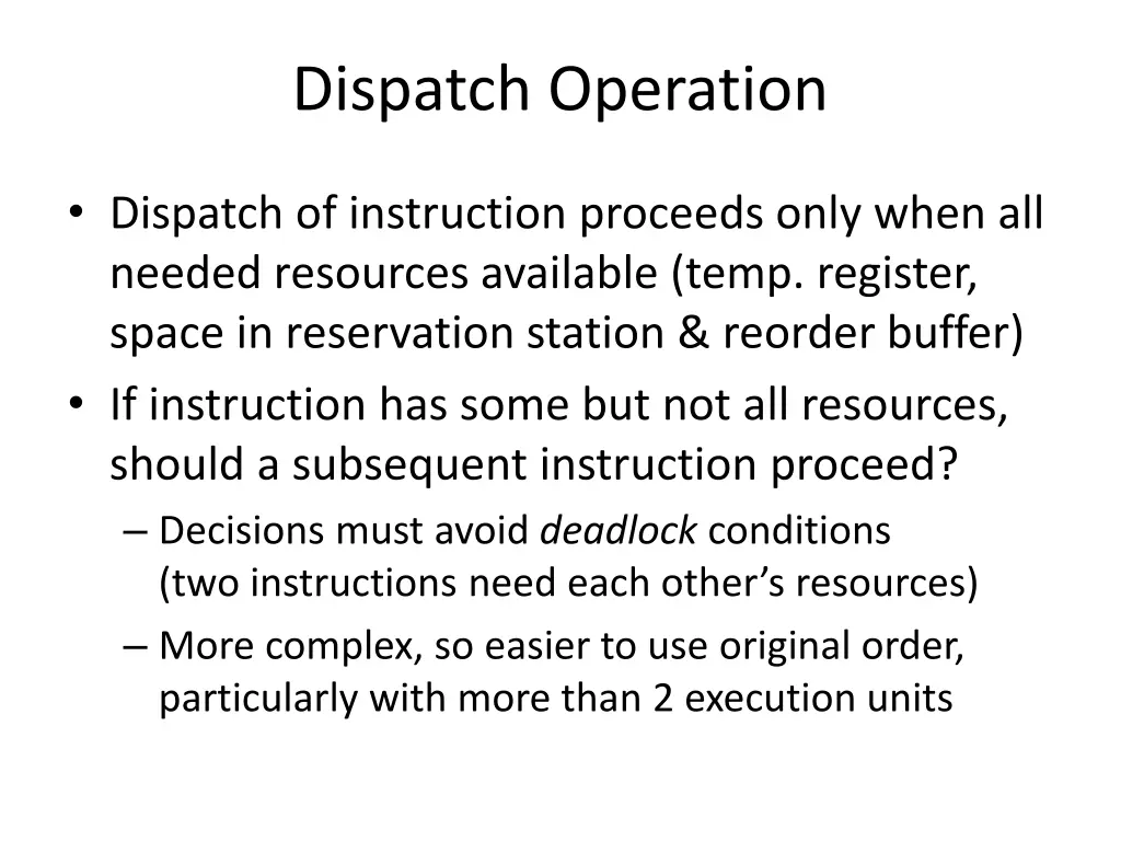 dispatch operation