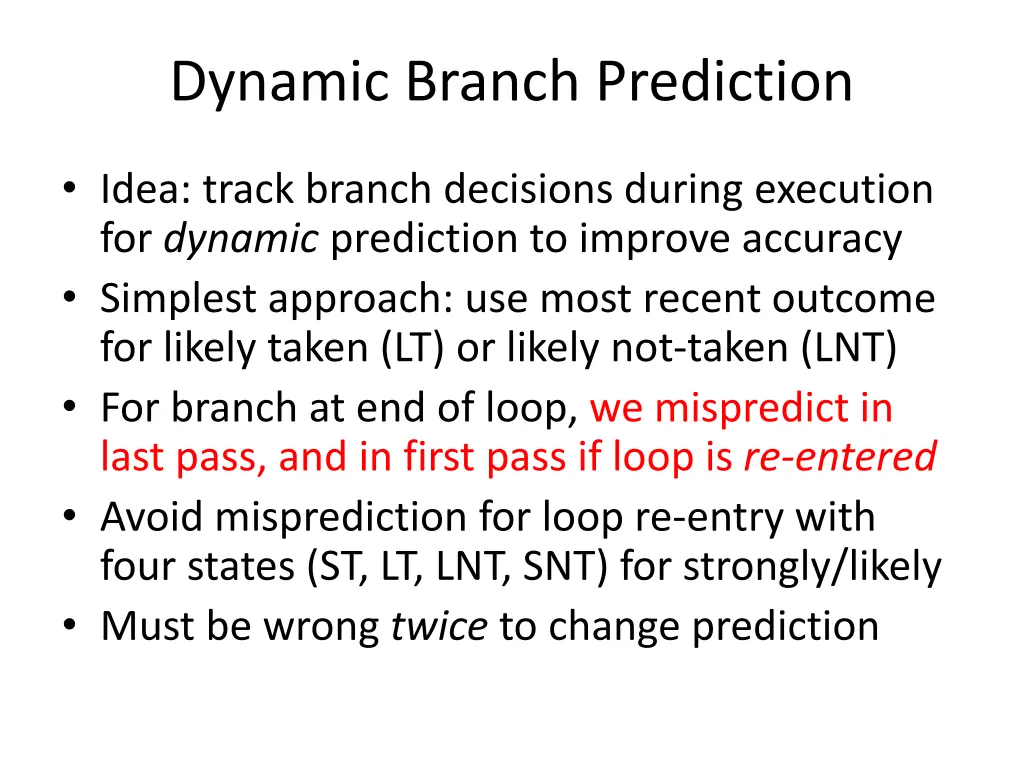 dynamic branch prediction