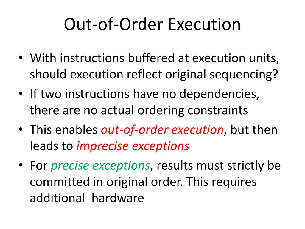 out of order execution