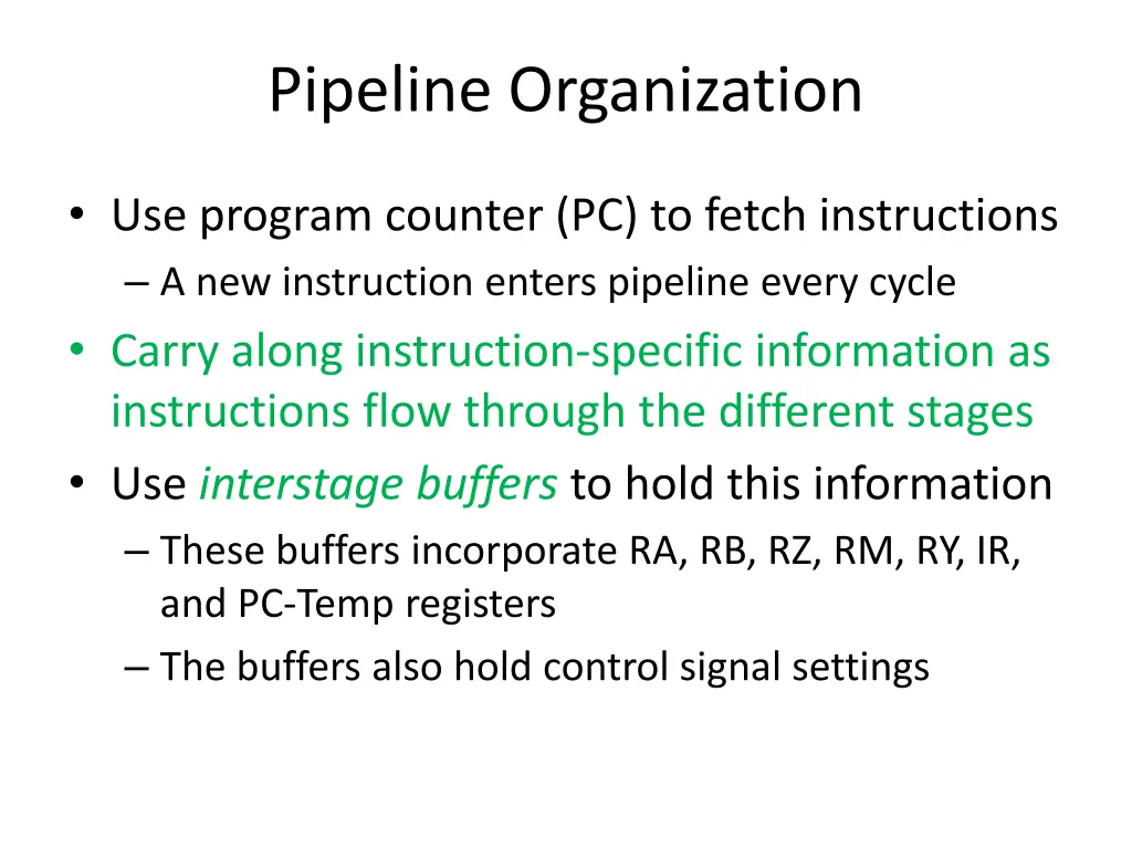 pipeline organization